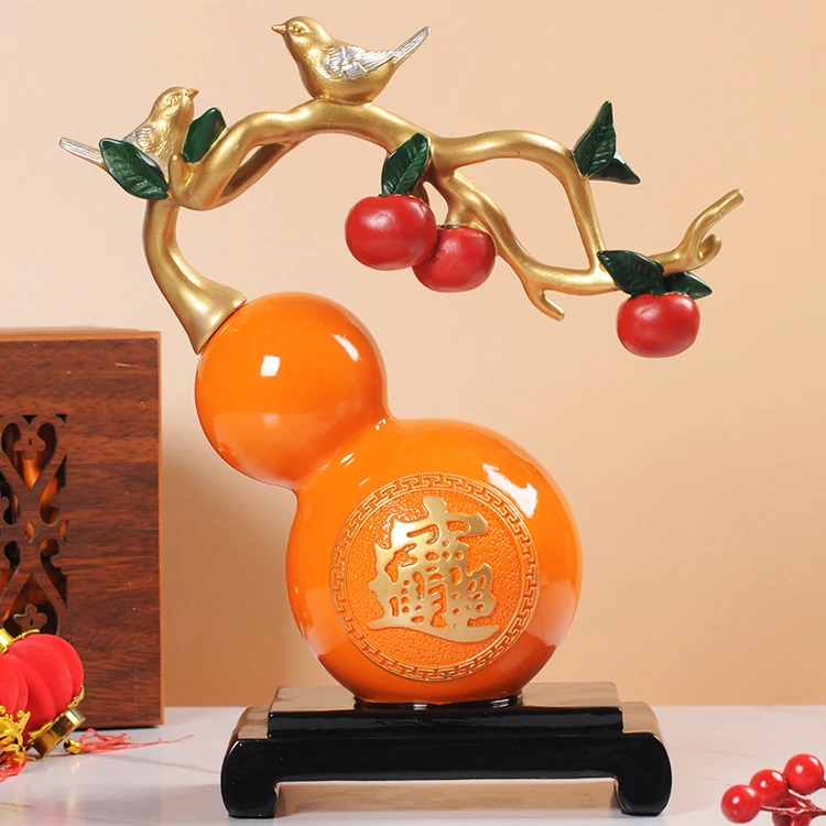 新中式事事如意葫芦摆件样板间新房子乔迁礼物书房玄关酒柜装饰品