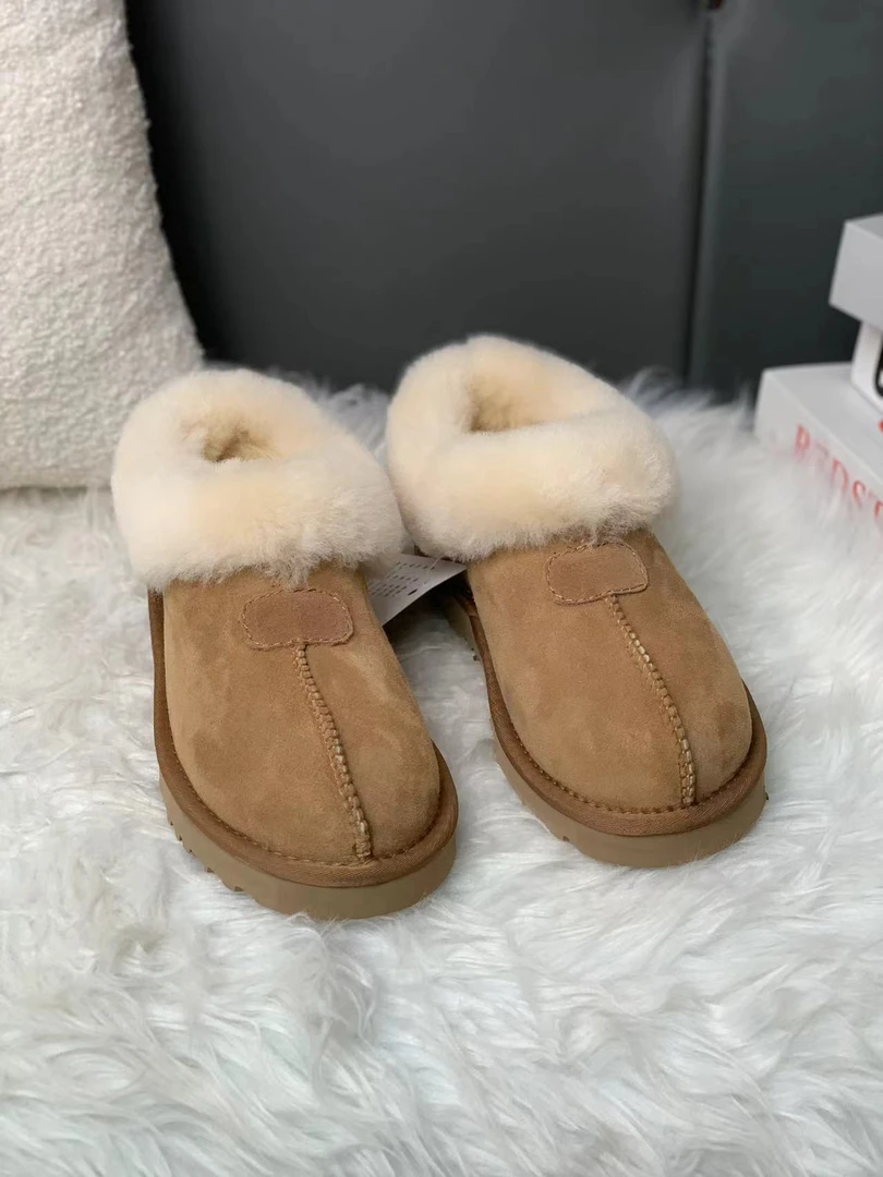 【薄底塔次特】冬季女士舒适皮毛一体百搭雪地靴防滑保暖加绒经典