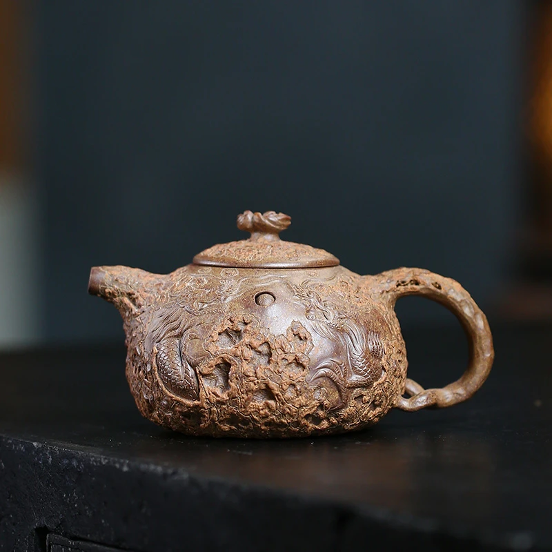 DJY-120 学茶 【大吉羊]】徐顺伟 双龙戏珠  翡翠金砂270cc 紫砂壶