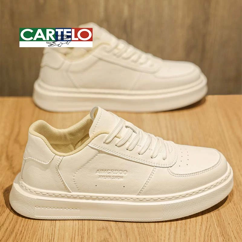 卡帝乐鳄鱼小白鞋男款春季2024新款潮流百搭运动休闲板鞋皮面男鞋