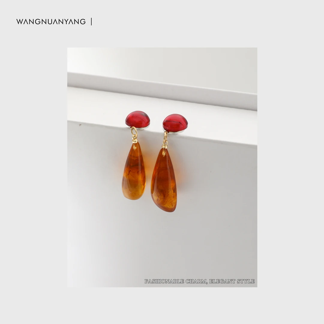 合金耳饰 【WNY STUDIO】水滴耳环|港风亚克力显白耳环