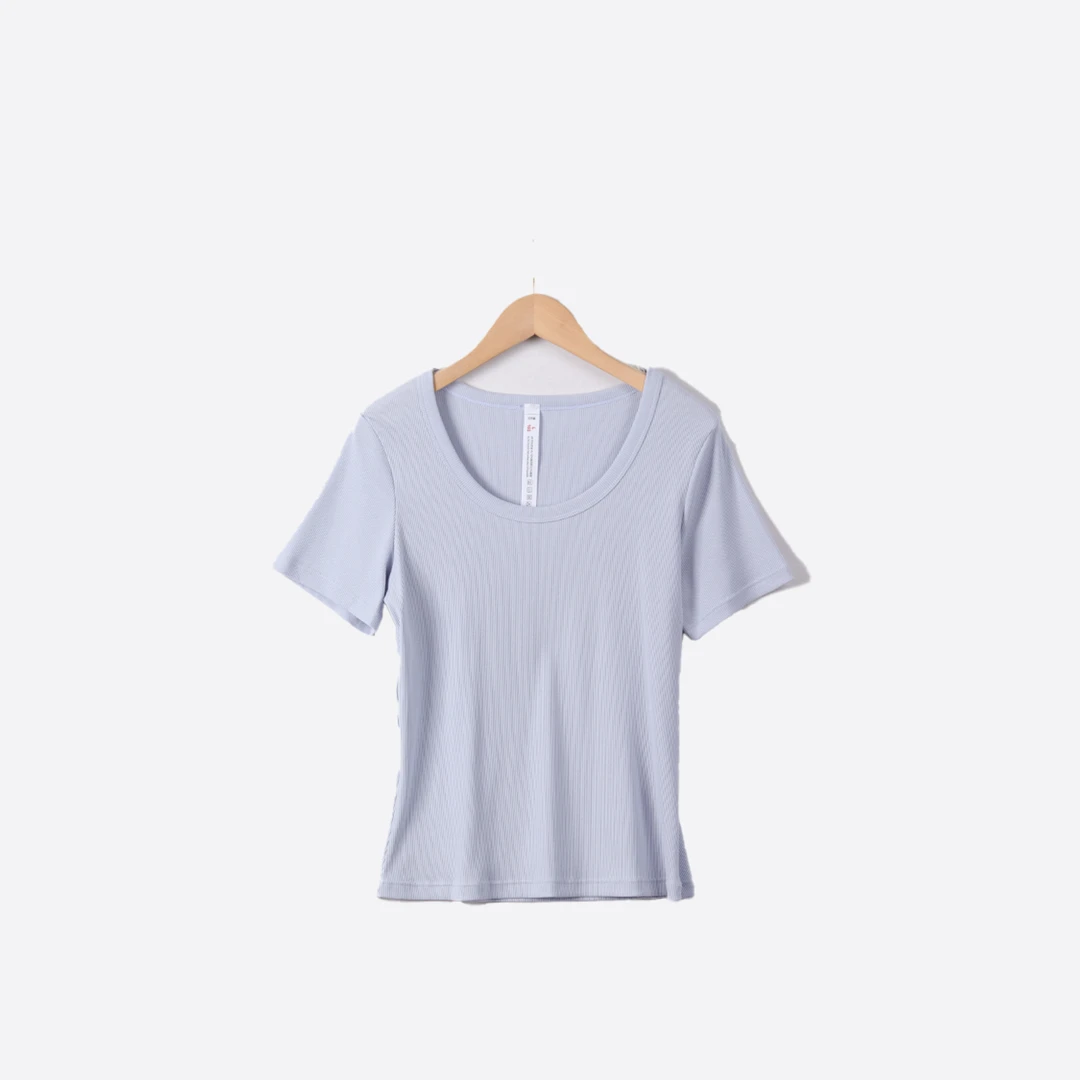 「百搭短袖」女士夏季修身半袖 休闲显瘦百搭纯色圆领T恤 -PT2274