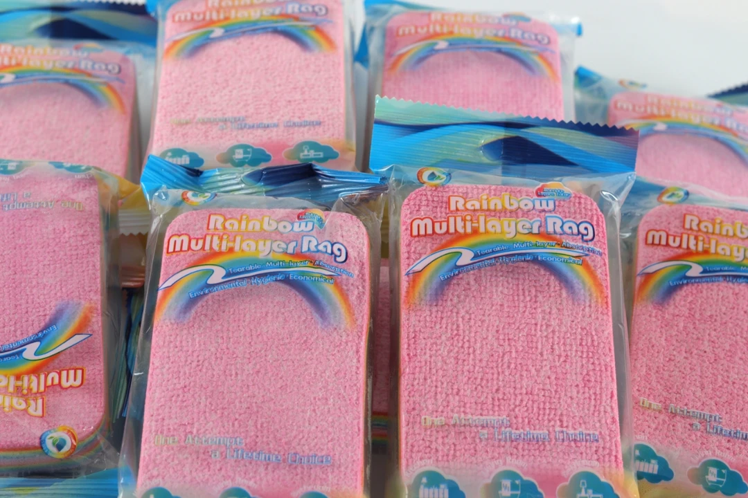 现「彩虹棉」可撕抹布！强力吸水双面反复使用清洁巾家用抹布-P567