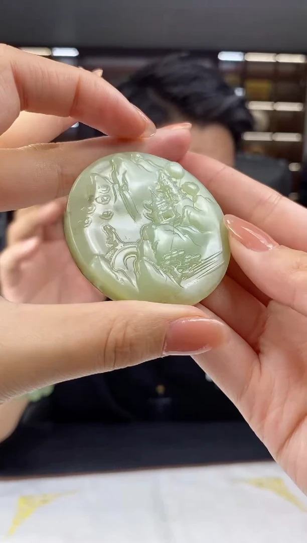 【闪购商品】和田玉颈饰未镶嵌山水圆牌（多样性发）