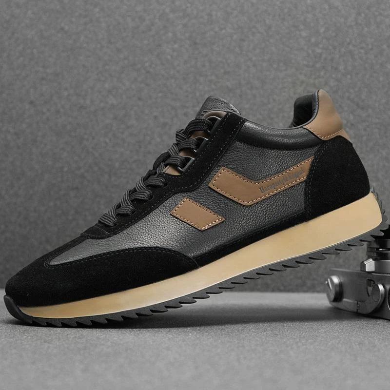 男鞋真皮百搭软底运动休闲鞋2023秋冬季保暖加绒棉鞋欧洲站板鞋男