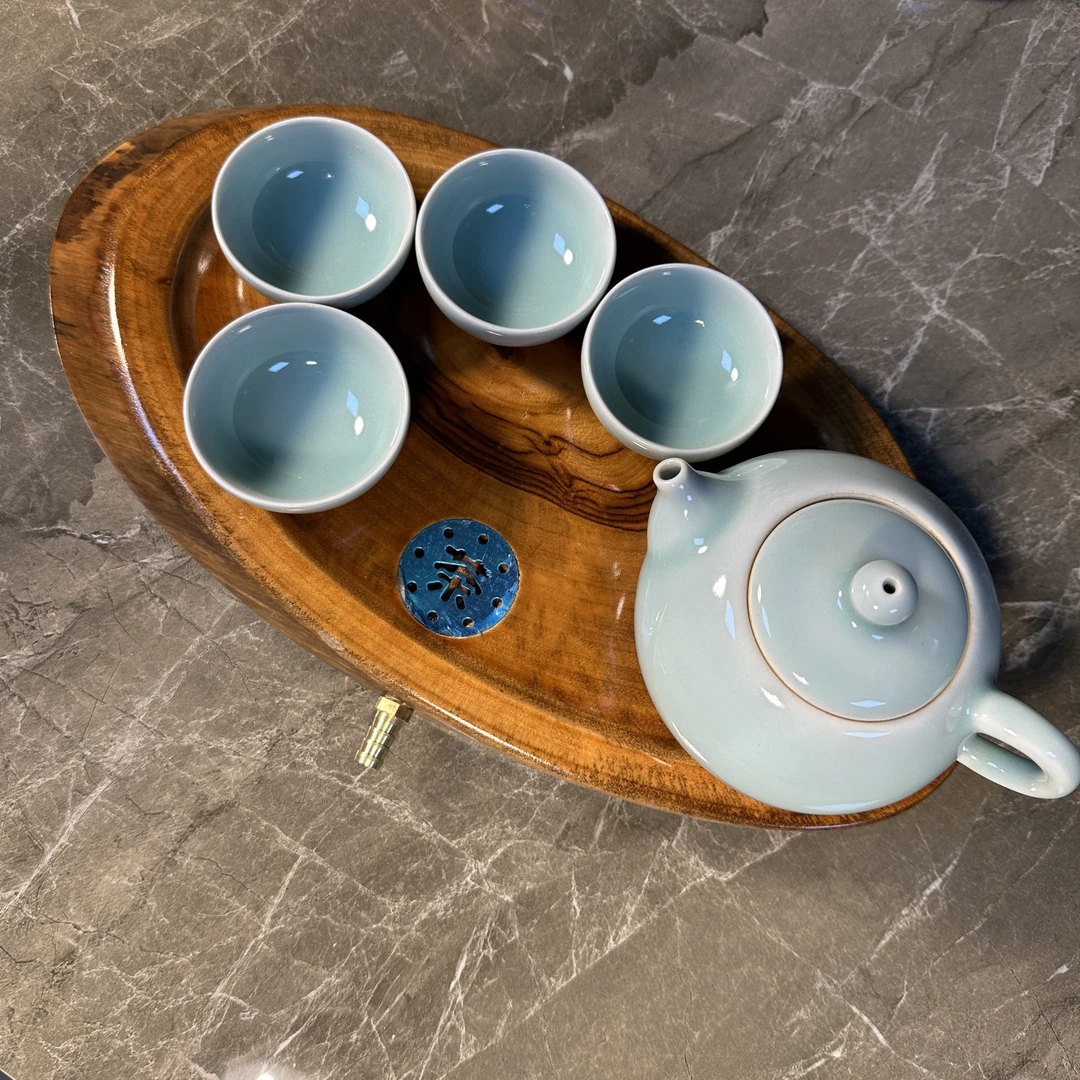 香樟木原木整木旅行茶海简约田园茶具