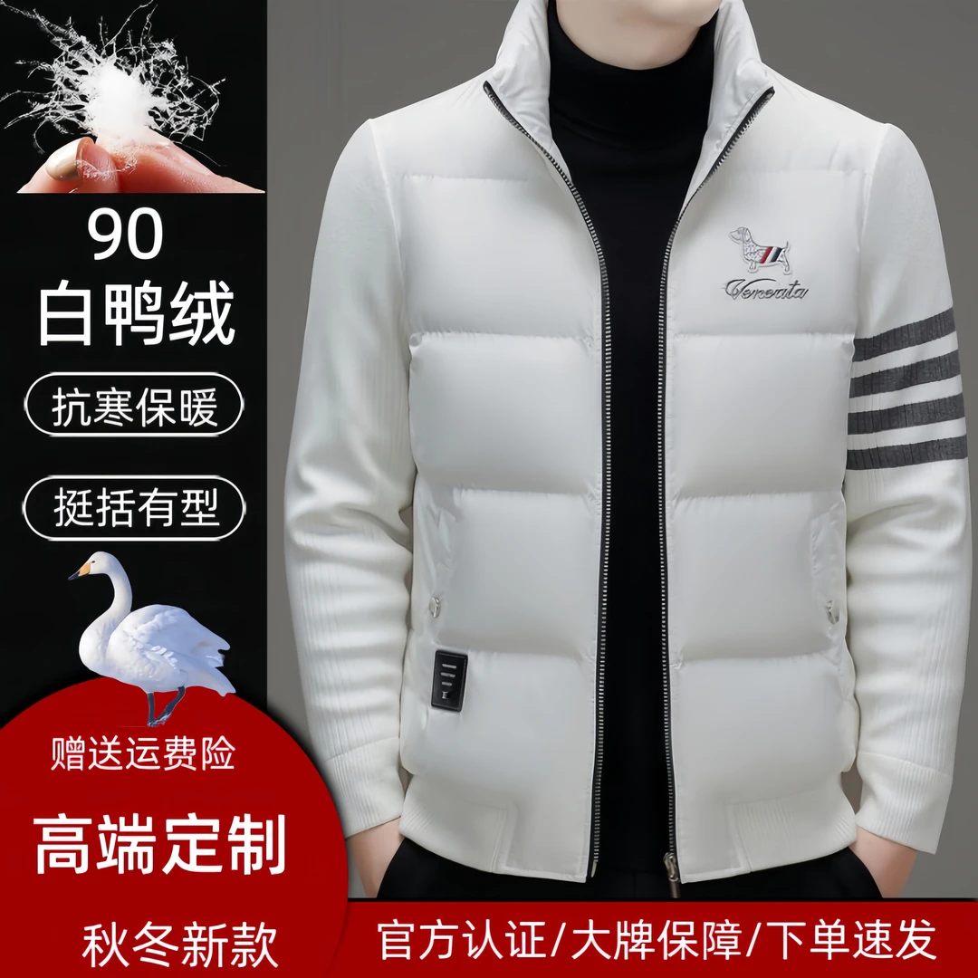 【专柜同款】海外英伦秋冬季男装轻奢新国标时尚羽绒服休闲立领外套