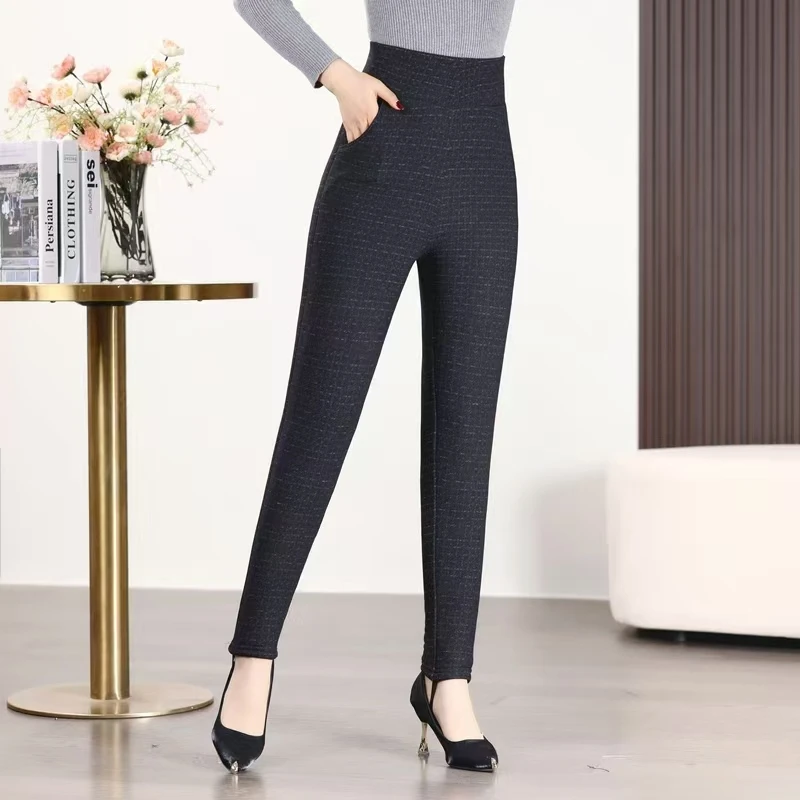 尾单秋冬加绒中老年打底花棉裤