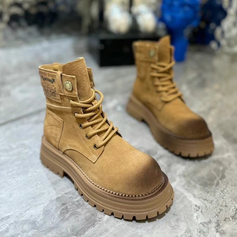 女鞋n6683-1欧货马丁靴大黄靴侧拉链2024秋款靴子时尚休闲