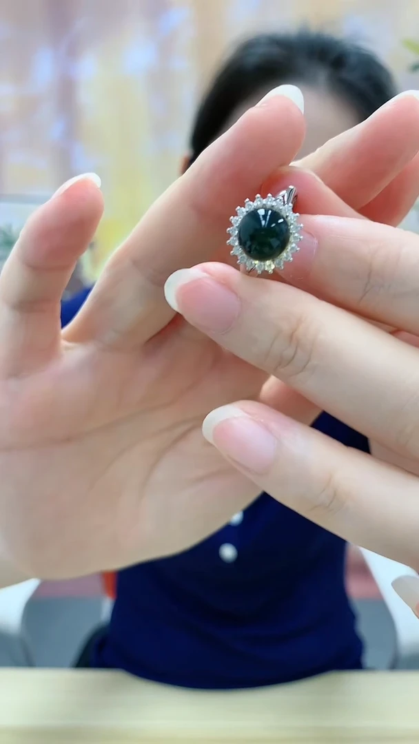 【闪购商品】蓝珀戒指银S925镶嵌dd@@蓝珀925戒指150-08