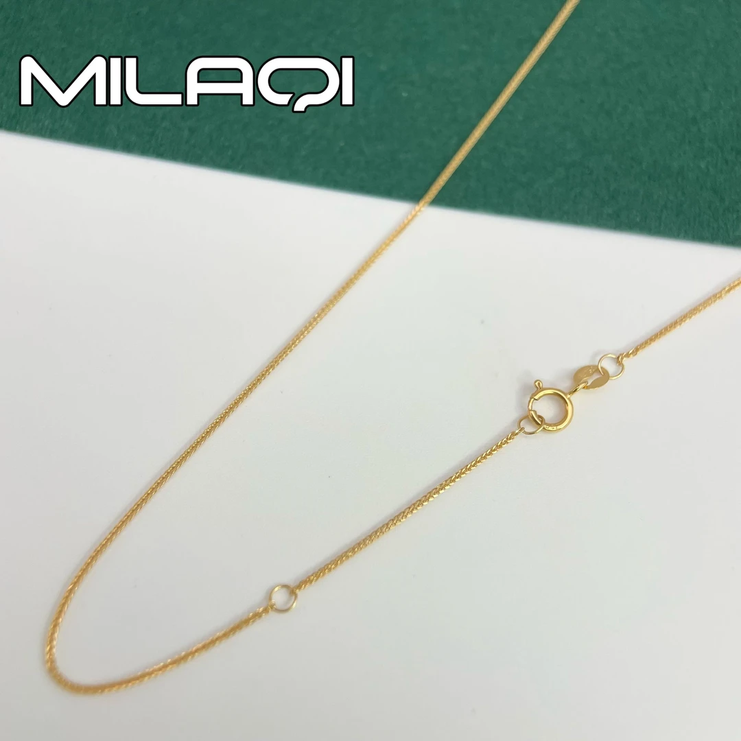 米拉奇 18K金肖邦链百搭金色素链坠链A674