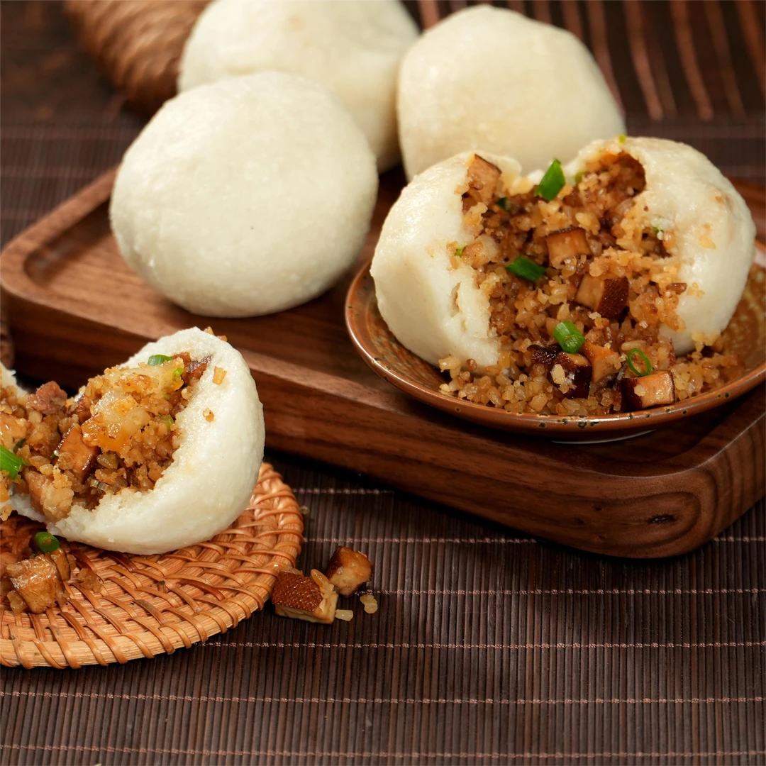 洪湖特产传统手工米团子粘米皮香干包饭馅80g/个12个24个加热即食