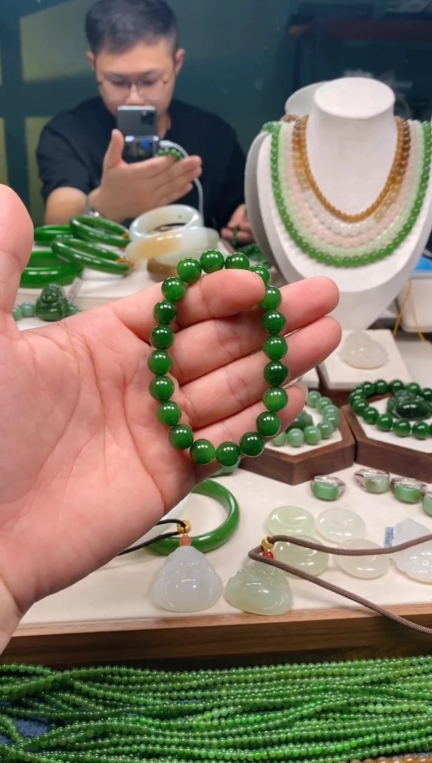 【闪购商品】和田玉手串未镶嵌和田玉碧玉手串10mm（多样性发一）