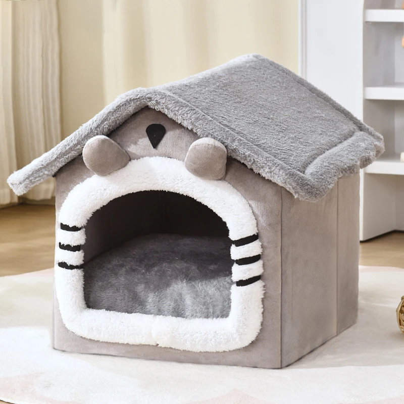 狗窝房子型冬季保暖小型犬泰迪狗狗床屋四季通用猫窝冬天宠物用品