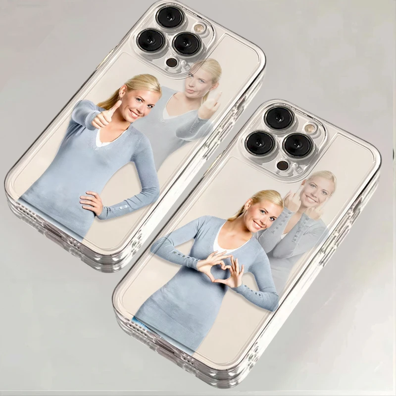 外国女人表情包适用苹果华为iPhone15/14promax/13手机壳软太空壳
