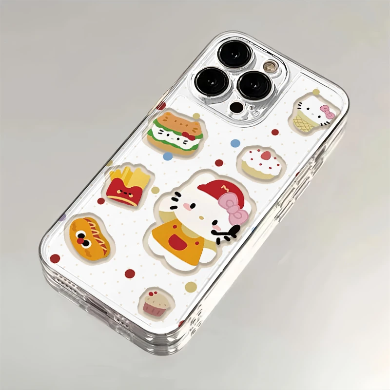 汉堡薯条凯蒂猫苹果华为iPhone15/14promax/13/12手机壳x软太空壳