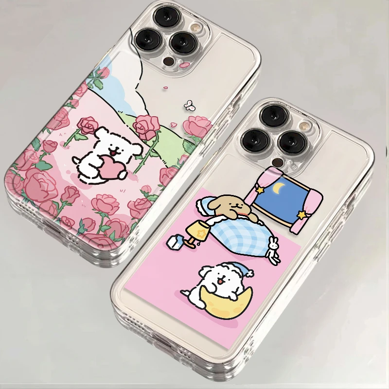 线条小狗适用苹果华为iPhone15/14promax/13/12手机软太空壳
