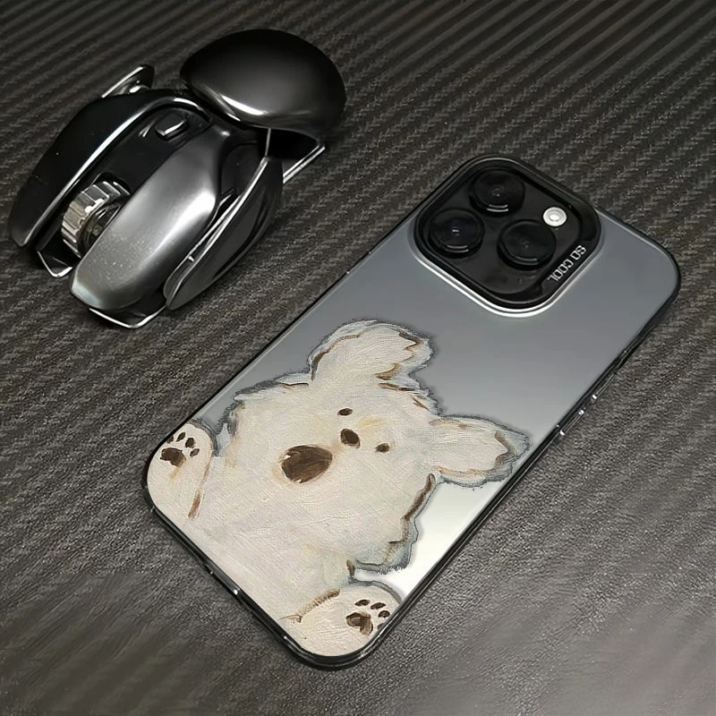 油画小狗哦苹果iPhone15promax手机壳14/13/12元气壳11大孔xs/xr