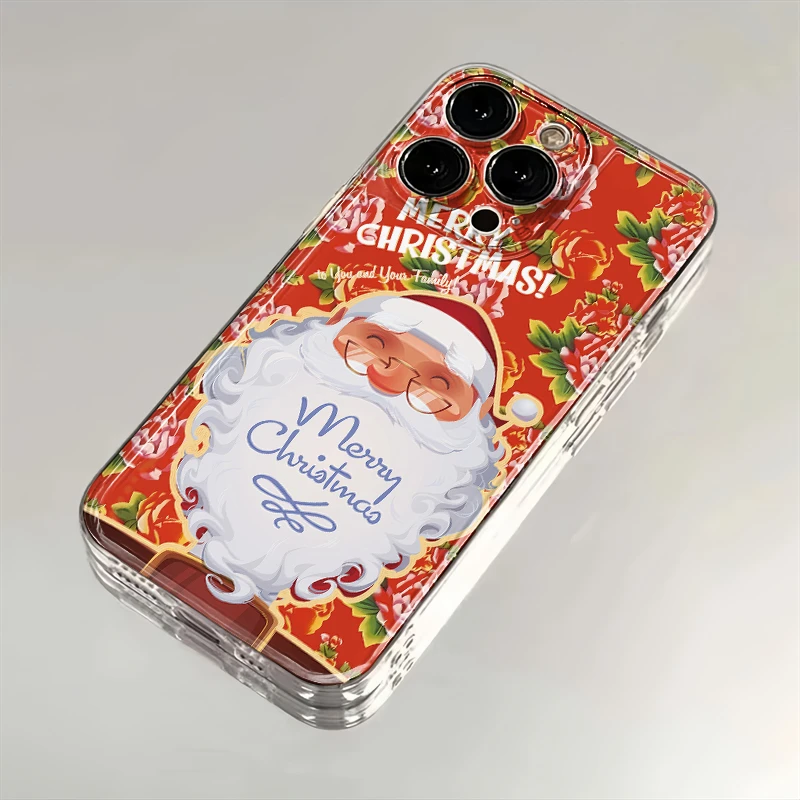 花袄圣诞老人适用苹果iPhone15/16promax华为手机壳13/12/14太空