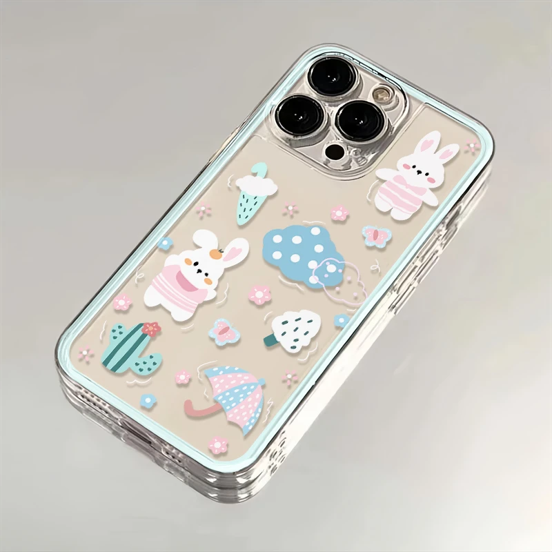 小兔子春日踏青适用苹果华为iPhone15/14promax/13手机壳太空壳
