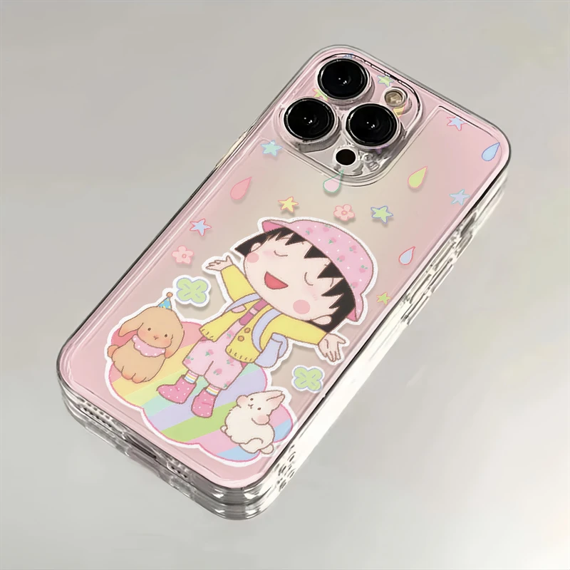 ins粉色系小丸子用苹果华为iPhone15/14promax/13/12手机壳太空壳