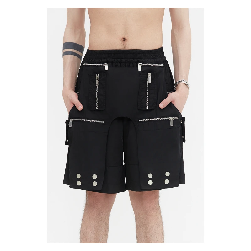 XICNIC多功能装甲短裤 休闲夏季宽松潮流时尚机能重工拉链设计师