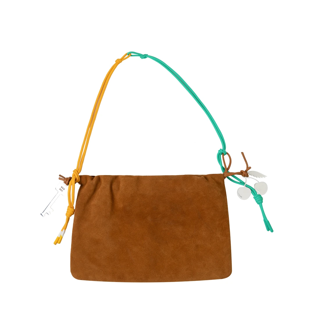 RedRef 运动百搭绳结樱桃麂皮大容量云朵包