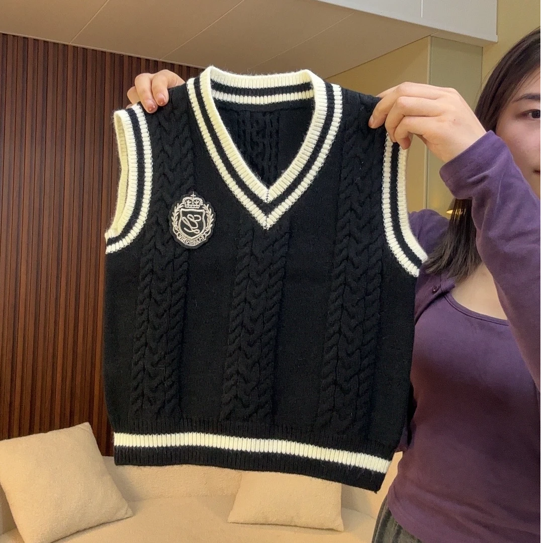 【黑色学院风】英伦风小童中童男童洋气宝宝针织开衫毛衣秋冬