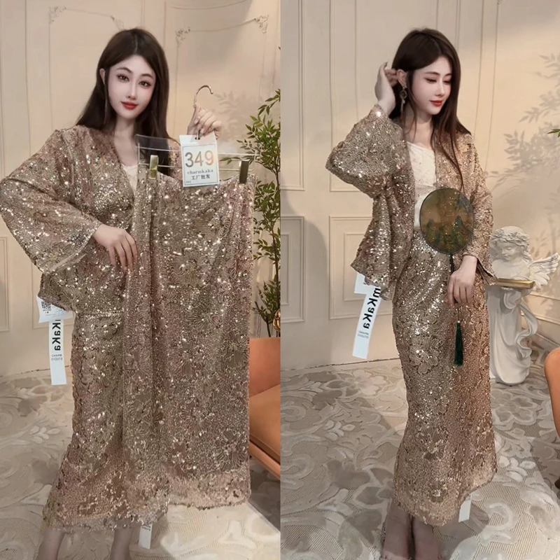 【金缕华裳】61109重工珠片花朵半身裙