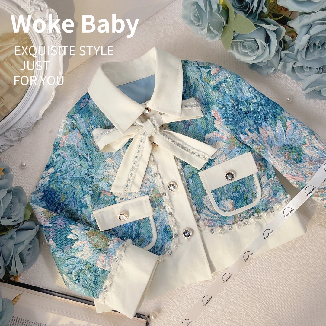 【路易斯美术馆】女童2024新款洋气儿童小香风春季外套 V7391