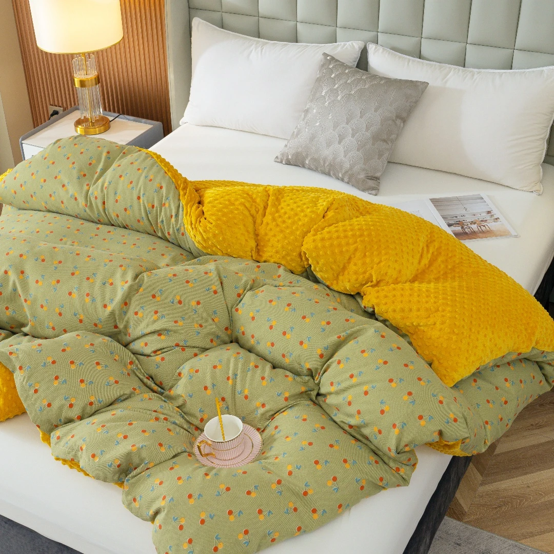 【单人双色果】150*200cm轻奢柔软丝滑简约标准被套透气日用品