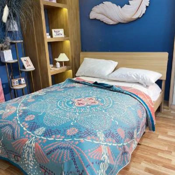 【Q欧花】150*200cm  纯棉加厚纱布床盖