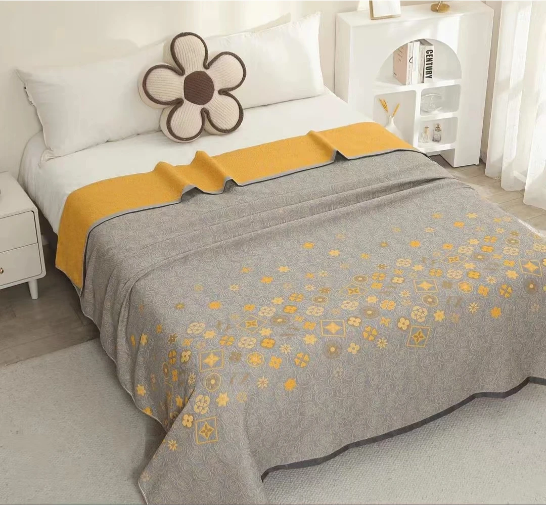 X【路易玫瑰】200*230cm多层纱布精梳棉细纱柔软通用双面包边床盖