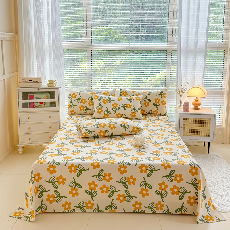 【交织花朵】200*240cm老粗布单床单轻奢加厚印花宿舍小清新斜纹