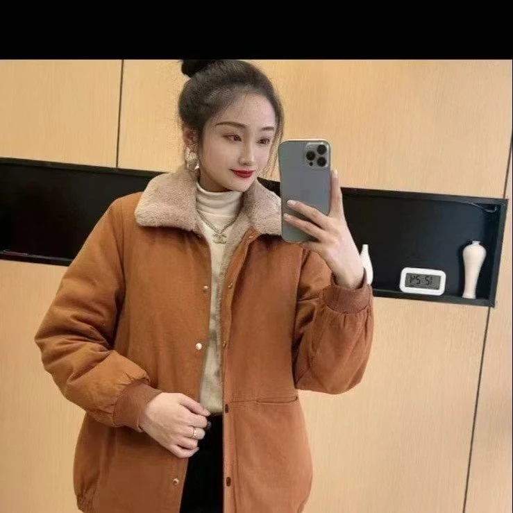 (涵妍女装）原创定制，加绒加厚中老年时尚休闲百搭纯色翻领妈妈装