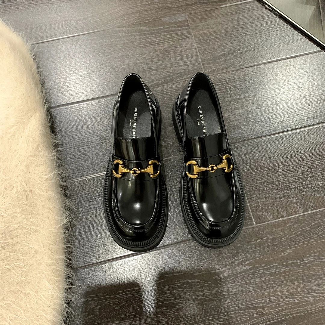 【苏茵茵】布列宫殿~马衔扣圆头厚底小皮鞋乐福鞋E23D369A