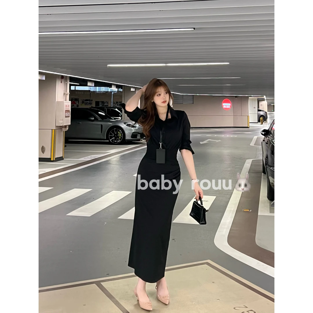 baby rouu【月光冷萃】温与柔气质衬衫弹力收腰显瘦半身裙