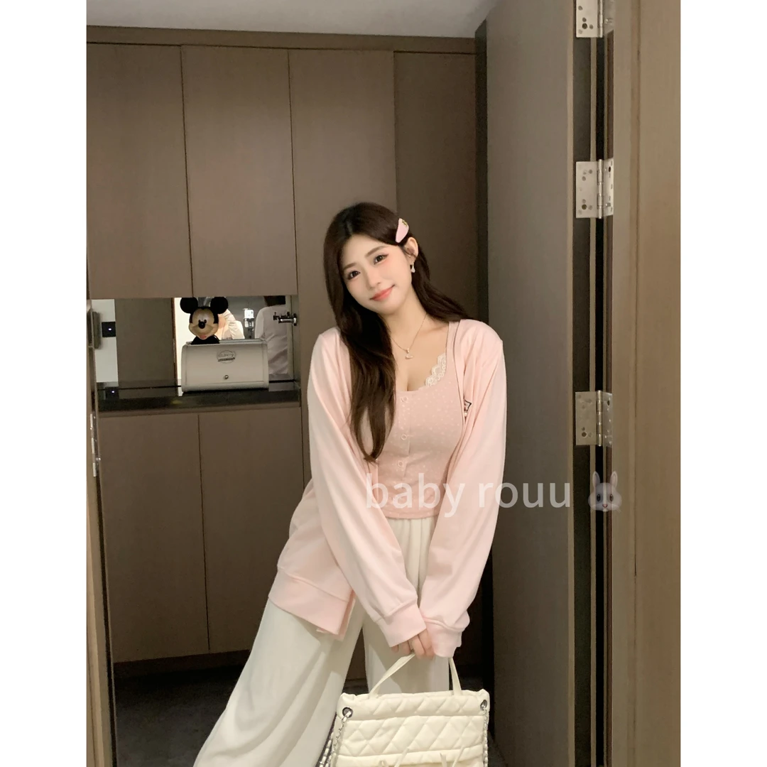 baby rouu【现货】【蜜桃芝士】温与柔甜美开衫减龄吊带背心垂垂裤