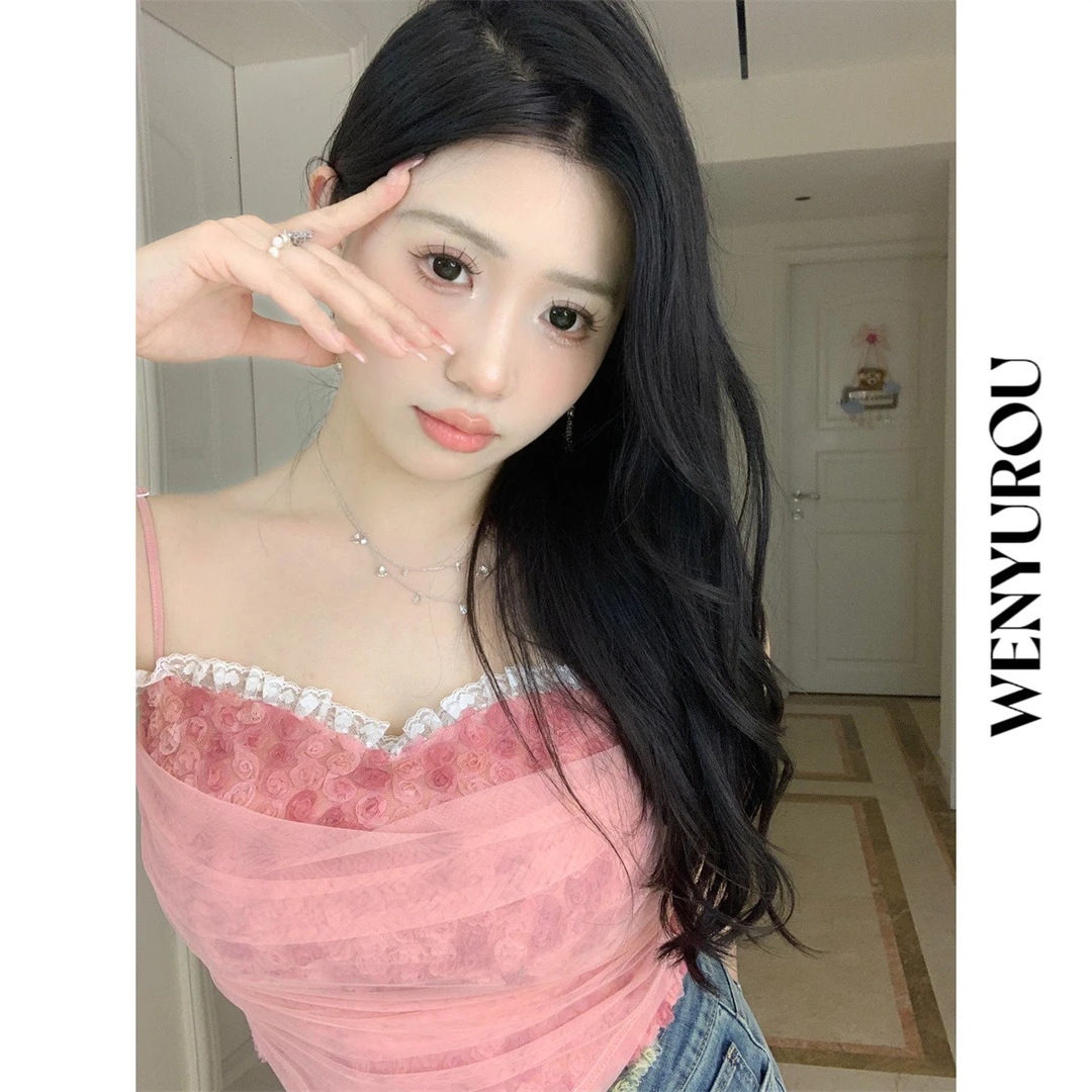 【现货】baby rouu【玫瑰心事-包副乳神器!!!】蕾丝吊带短款夏季性感