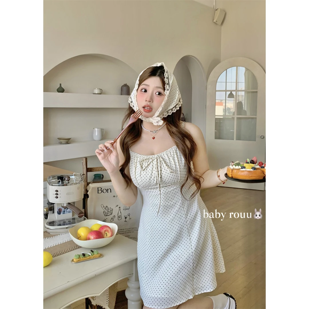 baby rouu【优雅甜心】设计感波点蕾丝开衫