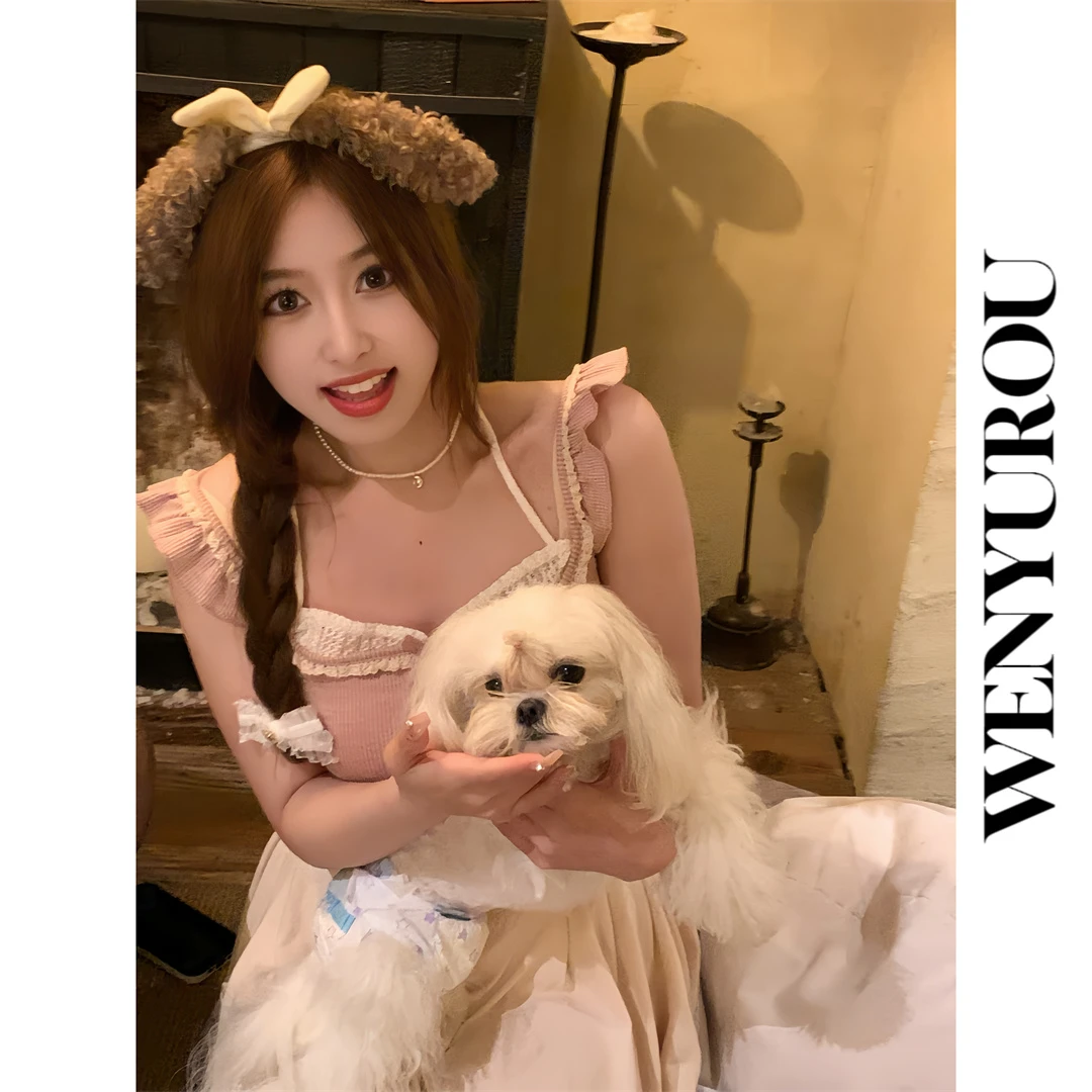 【现货】baby rouu【奶妹甜心】纯欲甜美吊带蕾丝领口精致洋娃娃