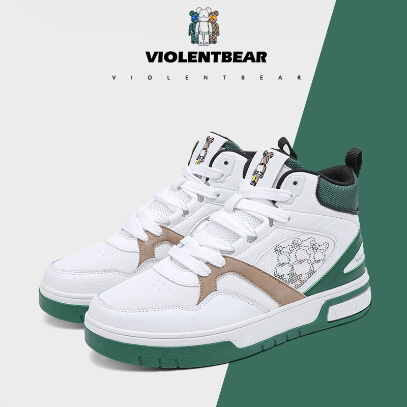 VIOLENTBEAR/暴力熊高帮板鞋运动休闲百搭潮流情侣款5566