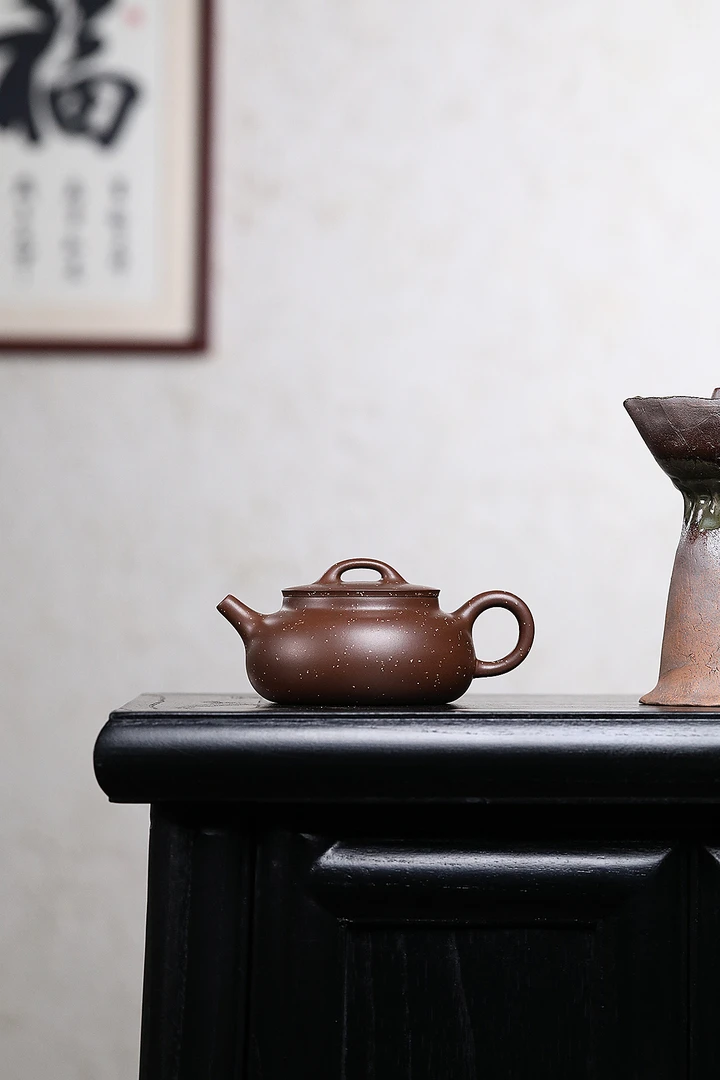 全手工紫泥铺砂井栏壶