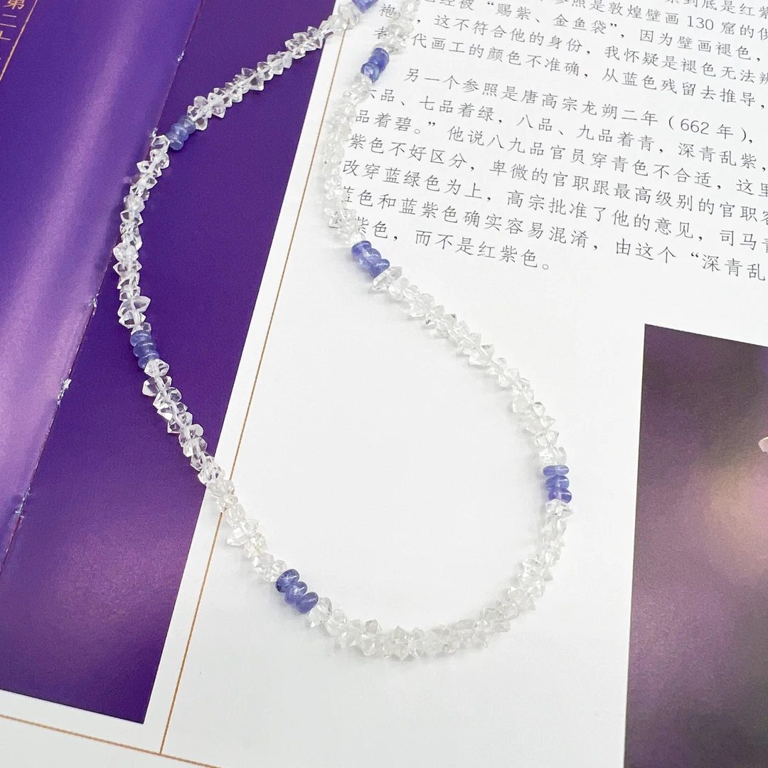 【皆拍珠宝-温柔宇宙】闪灵水晶/坦桑石 锁骨链 纯净清新 气质百搭