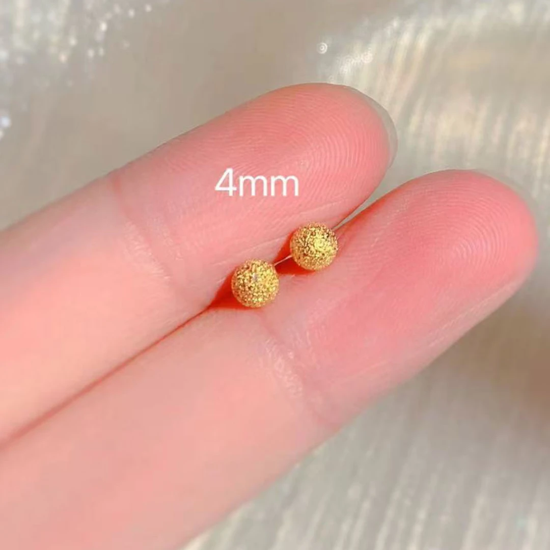 足银耳饰 耳钉女豆豆圆珠光面磨砂耳骨简约养耳洞满天星