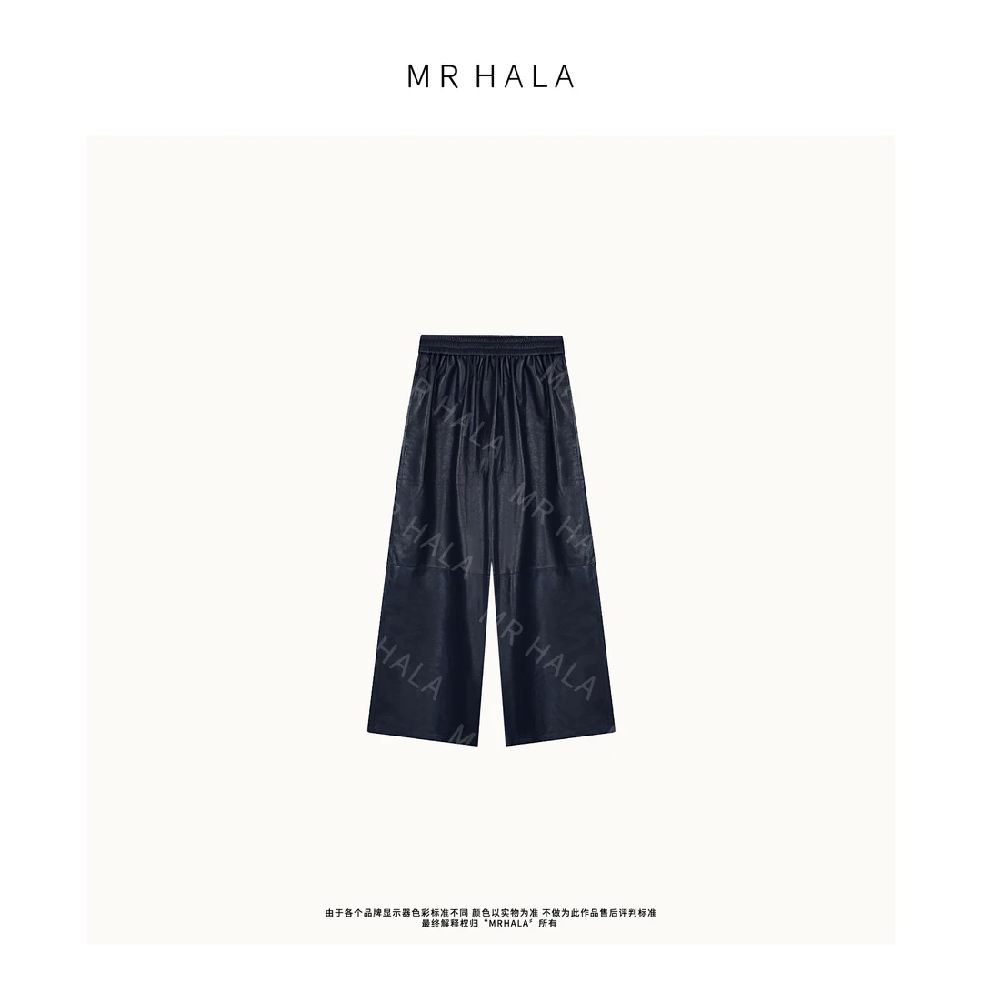 MRHALA明正新兰绵羊皮手工制阔腿裤女 LK31250