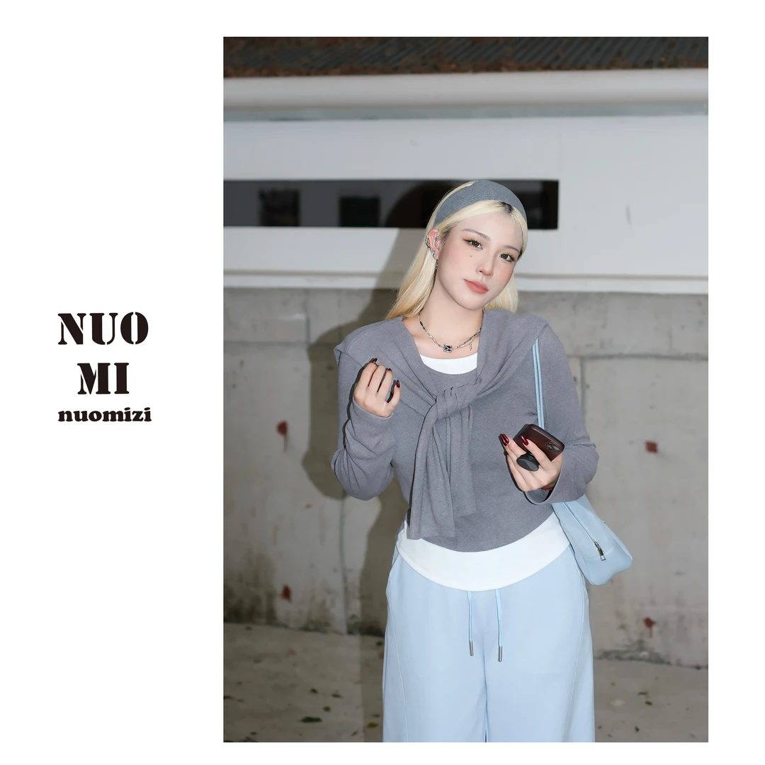 ZOZ糯米子[少女的冬天]休闲假两件套长袖打底上衣修身内搭T恤