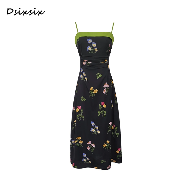 Meika - 现货【摇曳风铃】年夏日新款气质显瘦收腰连衣裙-36165K