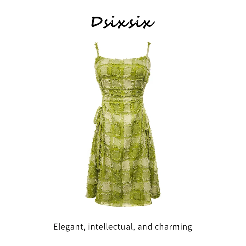 Meika -【天青照影】新款显瘦收腰设计感连衣裙-B7629Q