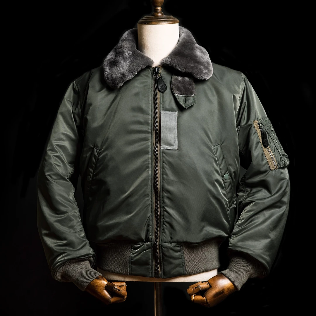 红风B15飞行夹克男秋冬宽松加厚工装棉服短外套二战行服